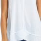 Regata feminina estilo &amp; co, tamanho médio, branca, alta e baixa