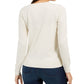Cardigan feminino com estampa Chevron e fios metálicos Charter Club, tamanho pequeno, branco
