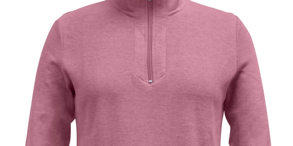 Karen Scott Top Feminino Meio Zíper Rosa Brilhante Tamanho P