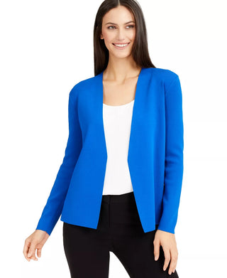Cardigan feminino Alfani azul manga comprida aberto tamanho pequeno