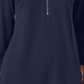Blusa feminina JM Collection com zíper e manga 3/4, azul, tamanho médio