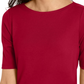 Túnica feminina Karen Scott com mangas curtas e acabamento em tachas, vermelho brilhante, tamanho X-S