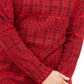 Karen Scott - Blusa feminina de gola alta estampada Fair Isle, vermelho brilhante, tamanho pequeno