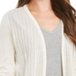 Cardigan feminino Charter Club Chevron Pointelle bege tamanho XX-G