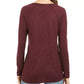 Top feminino estilo &amp; co, pequeno, de malha mesclada, com decote em V, vermelho, PL