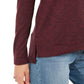 Top feminino estilo &amp; co, pequeno, de malha mesclada, com decote em V, vermelho, PL
