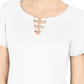 Karen Scott Top feminino com recorte triplo e argola, branco, tamanho médio