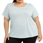 Ideologia Top Feminino de Manga Curta com Gráfico de Desempenho, Tamanho Menta 3X