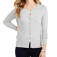 Cardigan feminino de manga comprida com botões frontais, cinza, tamanho extragrande, Charter Club