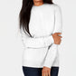 Karen Scott Suéter Feminino com Capuz e Gola Alta, Branco, Tamanho XG