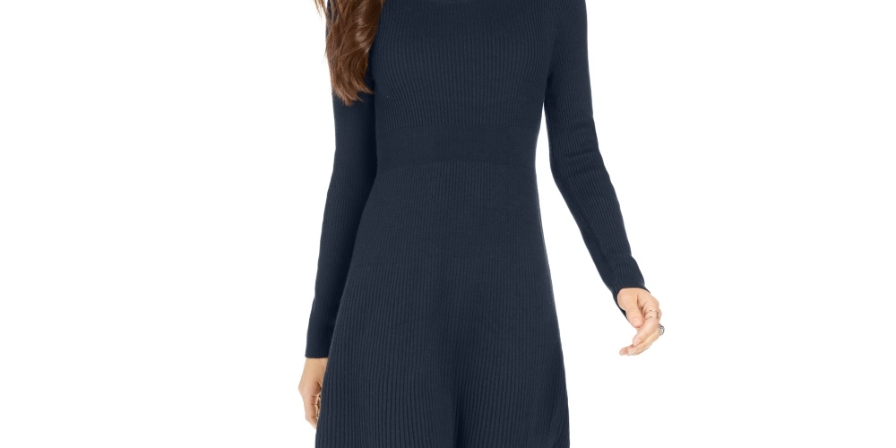 Vestido suéter canelado feminino Style &amp; Co, azul, tamanho PL