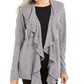 Karen Scott Cardigan Feminino com Babados Frontais Cinza Tamanho XS