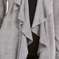 Karen Scott Cardigan Feminino com Babados Frontais Cinza Tamanho XS
