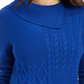 Suéter feminino Charter Club Petite com decote envelope e tricô trançado, tamanho azul, pequeno, extragrande