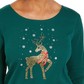 Camisa feminina Karen Scott com rena e strass, tamanho extragrande, verde
