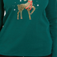 Camisa feminina Karen Scott com rena e strass, tamanho extragrande, verde