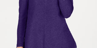 Suéter Alfani Feminino com Detalhe de Botão de Pressão Canelado Roxo Tamanho Pequeno Pequeno