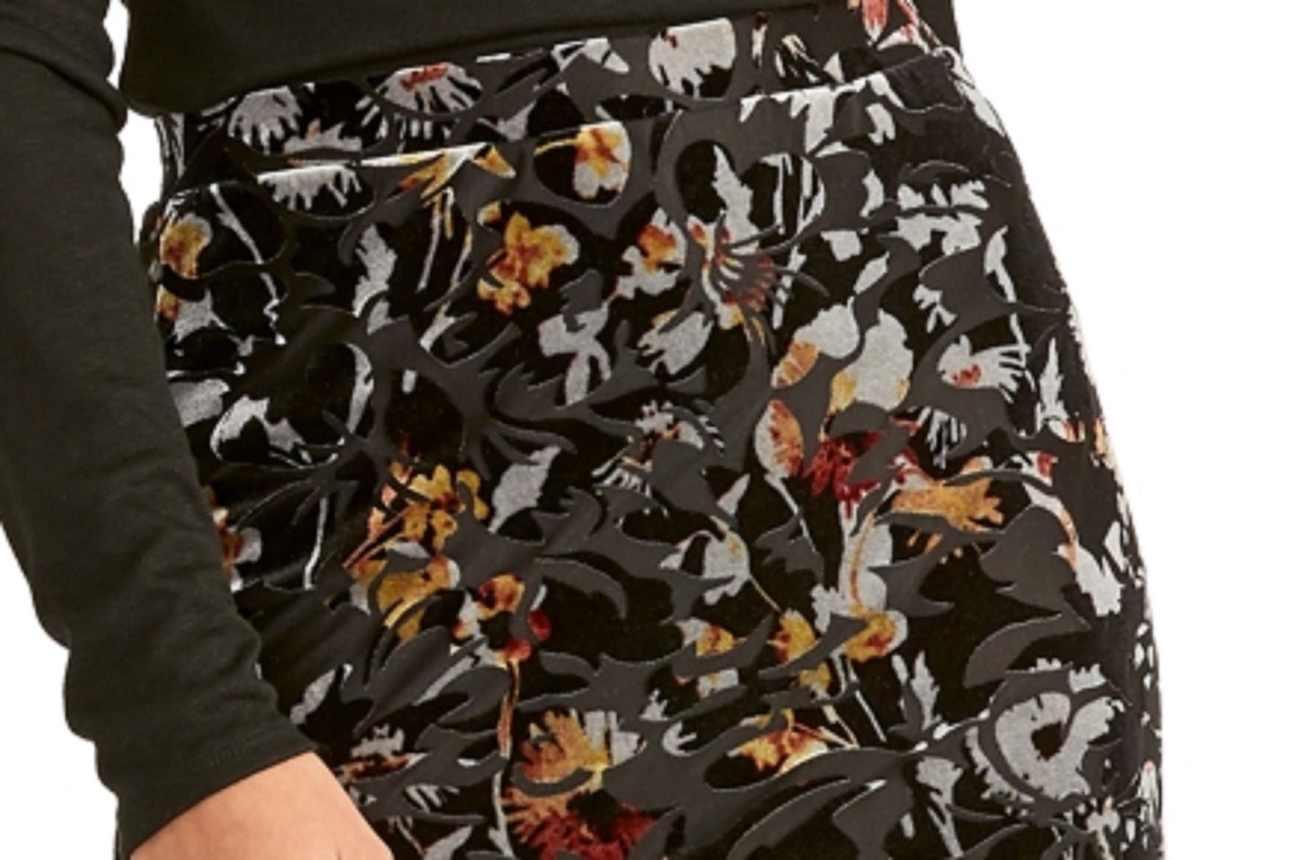 Minissaia estampada Dora feminina Rachel Roy, preta, tamanho médio