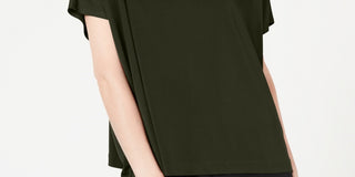 Blusa feminina Alfani com decote careca e capuz, verde, tamanho pequeno, médio