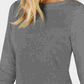 Karen Scott Blusa de malha feminina de algodão com gola canoa e manga 3/4, cinza, tamanho pequeno