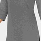 Karen Scott Blusa de malha feminina de algodão com gola canoa e manga 3/4, cinza, tamanho pequeno