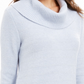 Suéter feminino de gola alta com listras metálicas Petite Style &amp; Co, azul, tamanho P