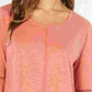 Blusa feminina de crochê com manga sino e acabamento em crochê, tamanho XS, laranja