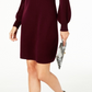 Vestido justo de cashmere com decote falso feminino Charter Club, vermelho, tamanho grande
