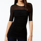 INC International Concepts Top Feminino Ilusão Preto Tamanho PM