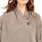 Suéter assimétrico feminino NY Collection Petite Space-Dye cinza tamanho pequeno