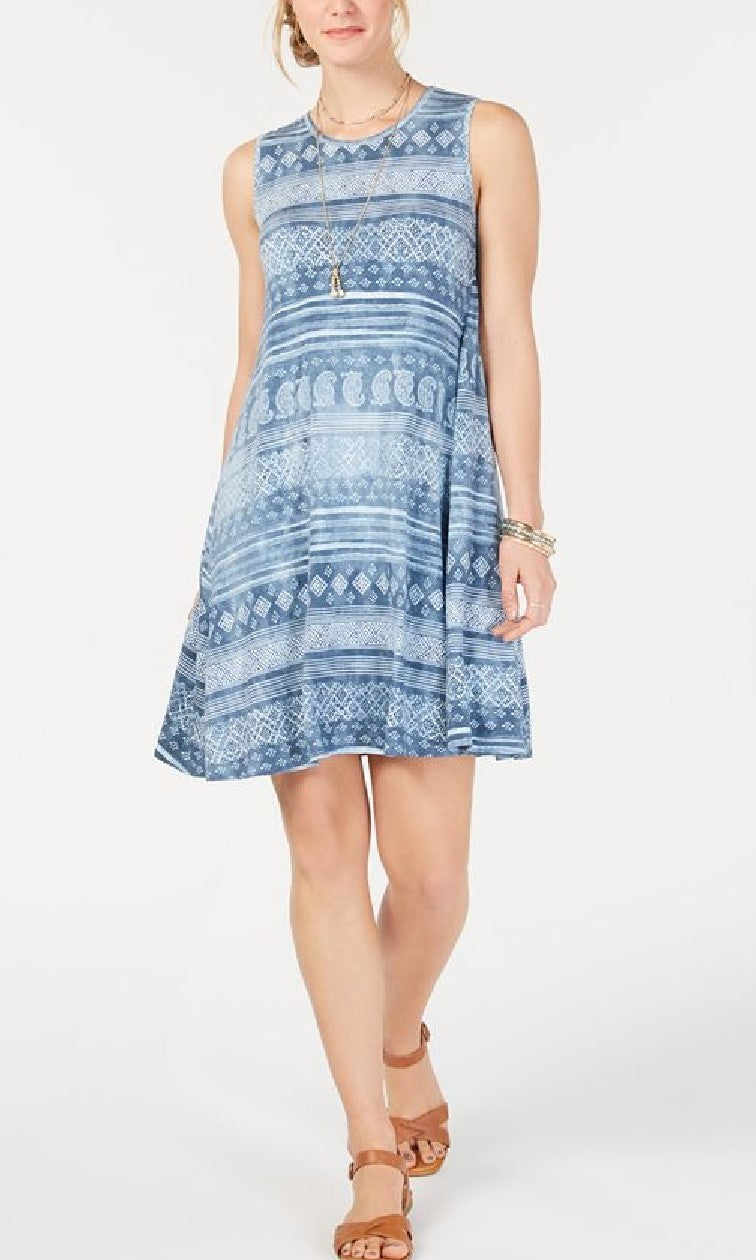 Vestido rodado sem mangas feminino Style &amp; Co, azul, tamanho pequeno