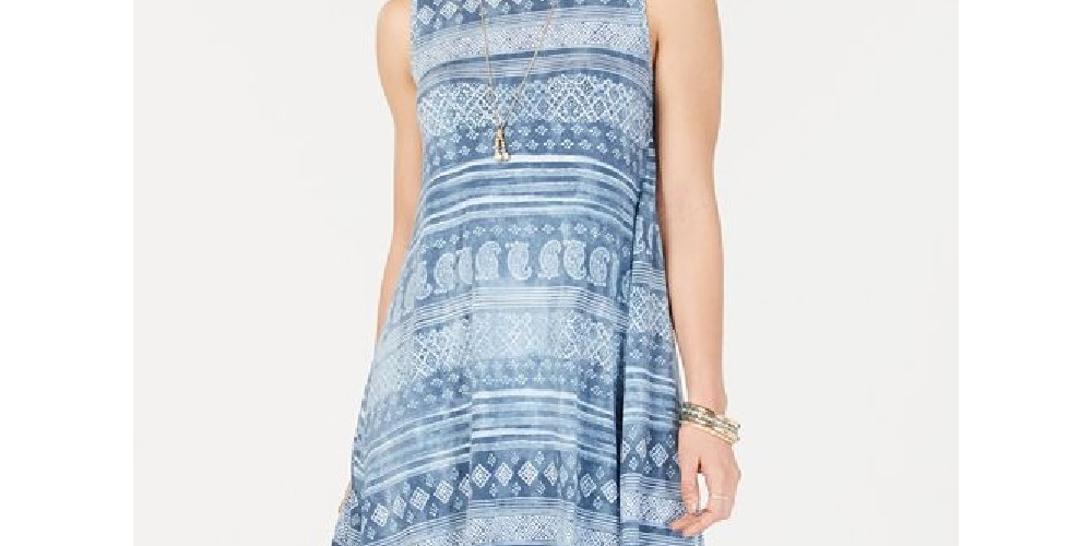 Vestido rodado sem mangas feminino Style &amp; Co, azul, tamanho pequeno