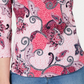 Charter Club Petite Pima Cotton Women's Top com estampa de botões e ombros de fora, rosa, tamanho pequeno extragrande
