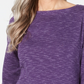 Karen Scott Blusa feminina com decote canoa e tingimento espacial, roxa, tamanho XX-G