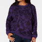 Moletom feminino Karen Scott Sport com estampa de lã, roxo, tamanho X-S