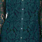 Blusa feminina de renda com botões Charter Club, verde, tamanho X-S