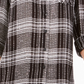 Camisa xadrez feminina pequena com lantejoulas, preta, estilo &amp; co - PM