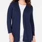 Karen Scott Cardigan Feminino Pequeno com Frente Aberta Azul Marinho Tamanho P