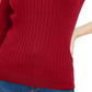 Suéter feminino Maison Jules com gola redonda canelada, tamanho grande, vermelho