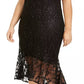 Vestido Calvin Klein Plus Size Feminino Gola Simulada Renda Preto Tamanho 14