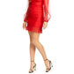 Vestido Guess Feminino Leonora com Mangas Transparentes e Babados Vermelho Tamanho P