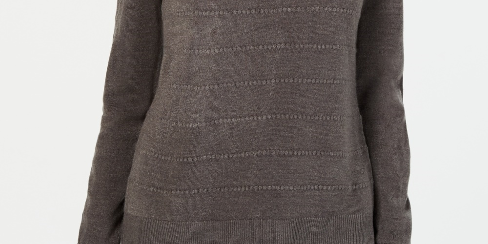 Karen Scott Suéter Listrado Texturizado Feminino Cinza Escuro Tamanho XX-G
