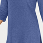 Karen Scott Suéter Feminino de Algodão com Gola Canoa e Manga 3/4 Azul Tamanho P