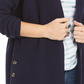 Cardigan feminino com botões frontais abertos Style &amp; Co, tamanho pequeno, azul, tamanho grande