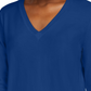 Suéter feminino Maison Jules com decote em V, azul, tamanho extragrande