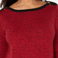 Karen Scott Suéter Feminino de Algodão com Acabamento Contrastado Vermelho Tamanho XXG