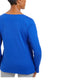 Blusa de algodão com detalhes Karen Scott feminina, azul, tamanho X-G