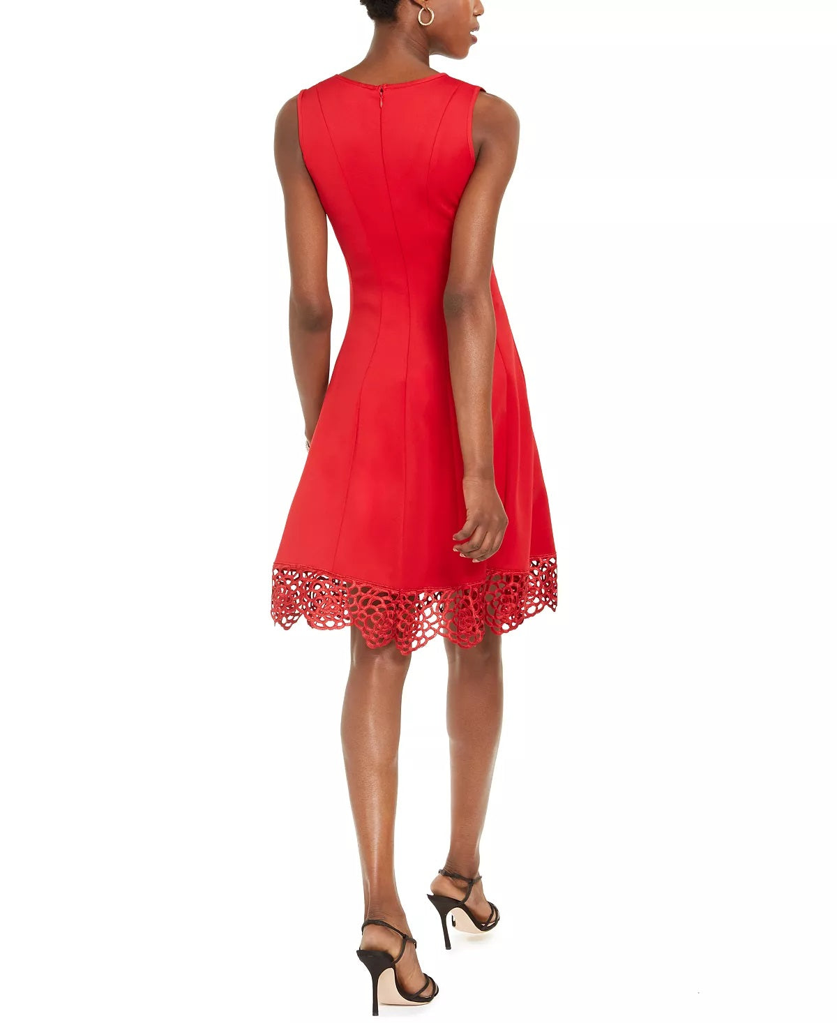 Vestido feminino Donna Ricco Fit and Flare vermelho tamanho 16