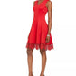 Vestido feminino Donna Ricco Fit and Flare vermelho tamanho 16