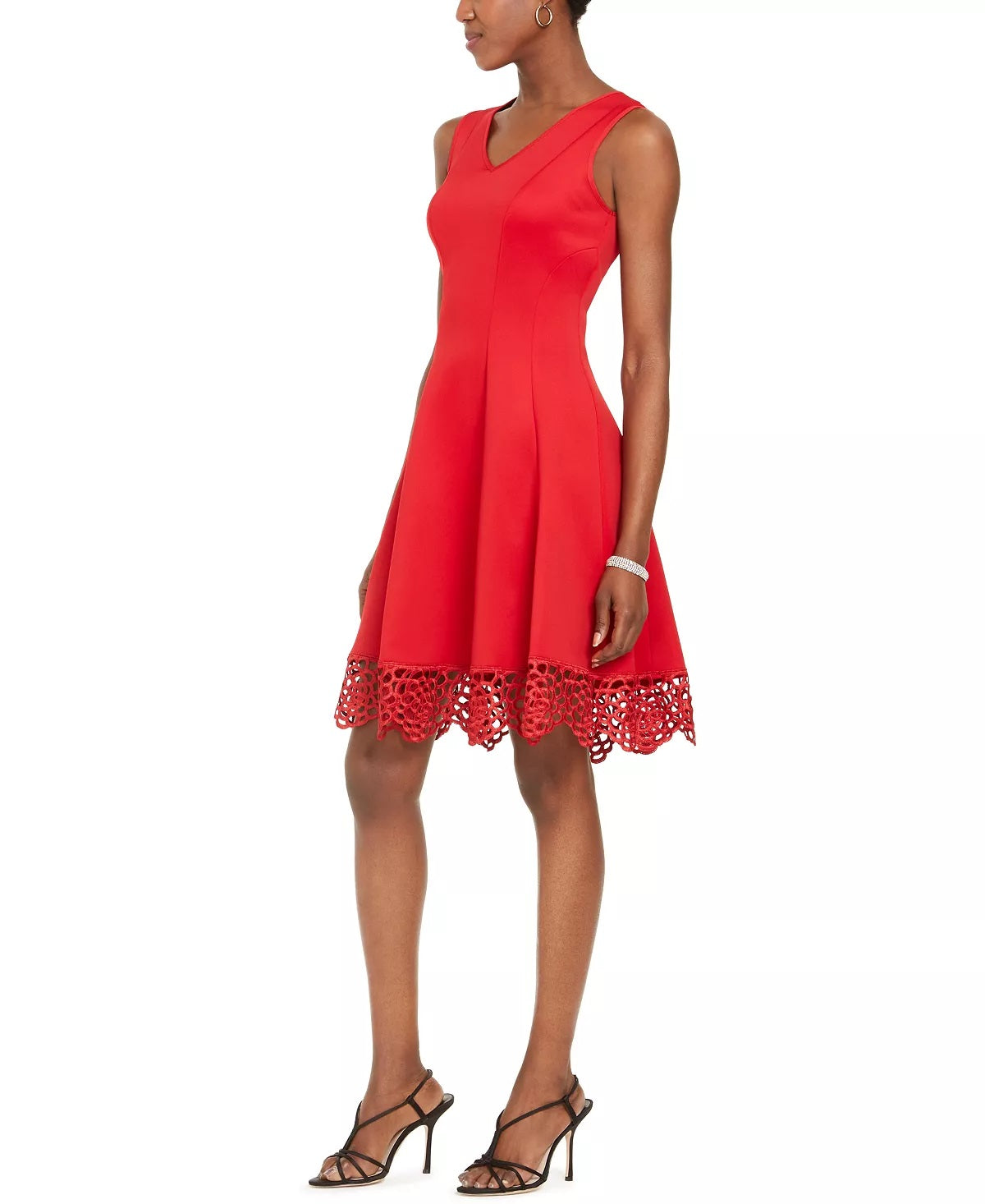 Vestido feminino Donna Ricco Fit and Flare vermelho tamanho 16